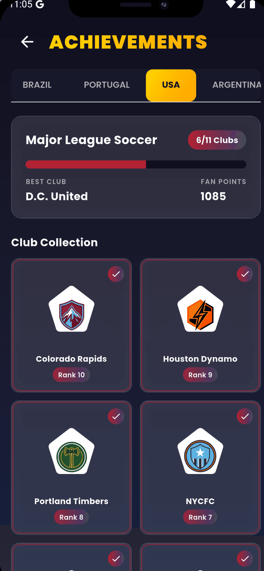 2048 Football app screen