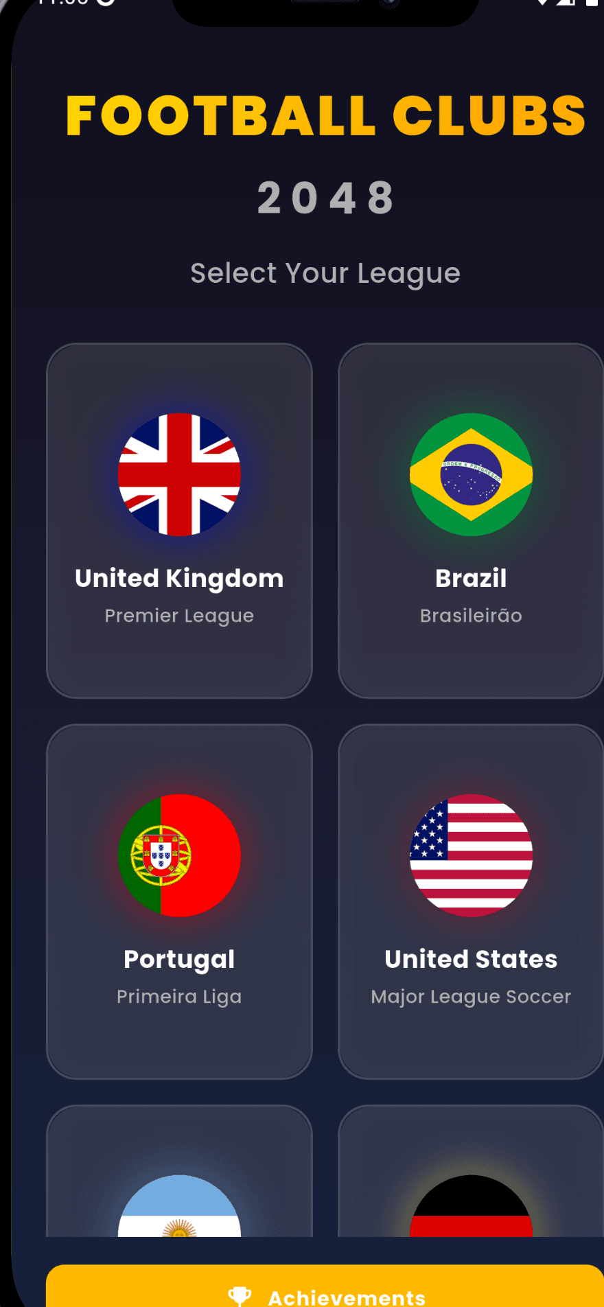 2048 Football app screen