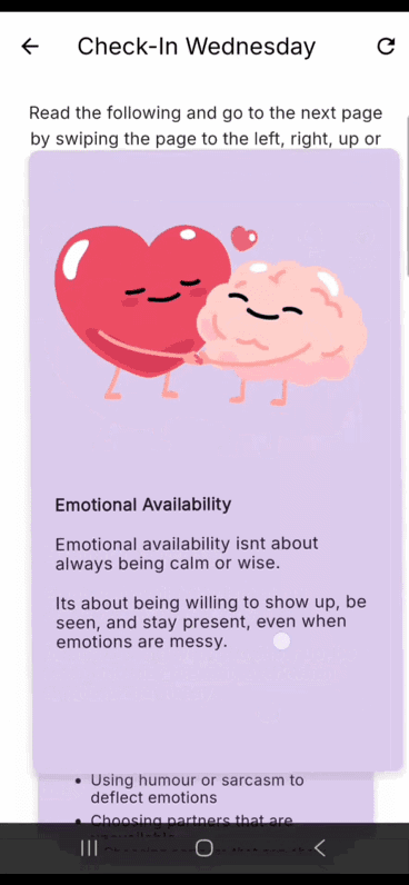 Daily emotional check-ins that build self-awareness before connection