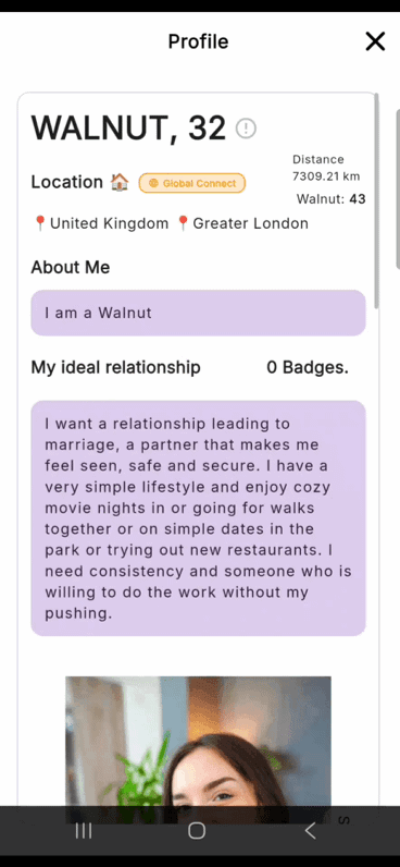 Walnut app screen