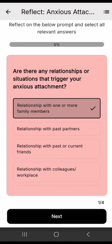 Guided reflection on the relationships that trigger your attachment patterns